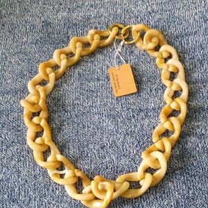 PINK LINEN Chunky Cream Chain Necklace